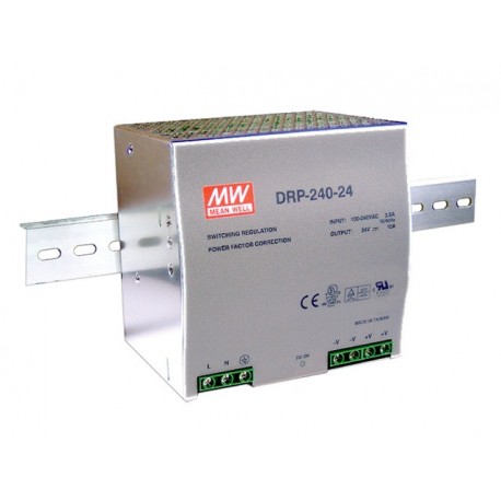 DRP-240-48 - DRP-240-48 MEANWELL AC-DC Industrial DIN rail power supply, Output 48VDC / 5A, metal case