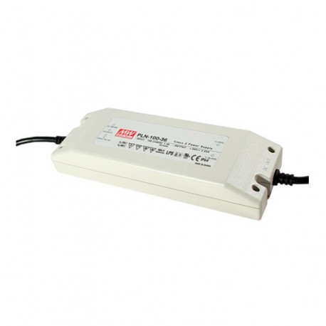 PLN-100-24 - PLN-100-24 MEANWELL AC-DC Single output LED driver Mix mode (CV+CC), Output 24VDC / 4A, cable output, Encaps..