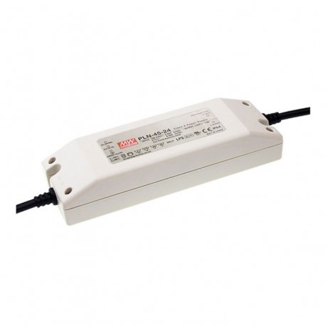 PLN-45-12 - PLN-45-12 MEANWELL AC-DC Single output LED driver Mix mode (CV+CC), Output 12VDC / 3.8A, cable output, Encap..