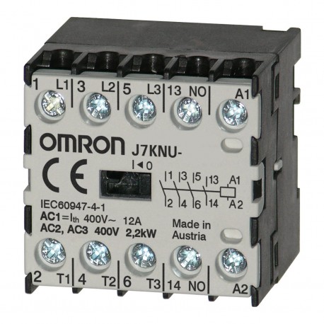 J7KNU-05-01 60D - J7KNU-05-01 60D J7KN9832C 675302 OMRON Micro contactor, 3-pole (NA) + 1NC, 2.2 kW 12A AC1 (up to 440 V), 60 ..
