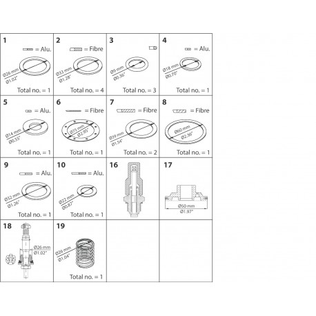 027F0755 - 027F0755 DANFOSS REFRIGERATION PMC1 and PMC3 Overhaul kit