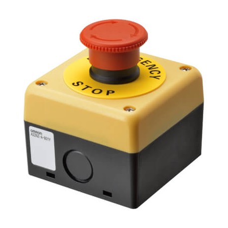 A22NE-M-P002-N-B - A22NE-M-P002-N-B A22E0082R 679806 OMRON Push Button 40mm Emergency Rotate IP65 1 NC Push-in+ includes Yellow..