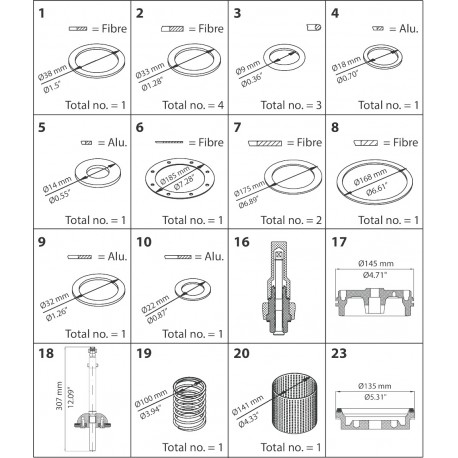027F3378 - 027F3378 DANFOSS REFRIGERATION PM100 (Std. cone) Overhaul kit C