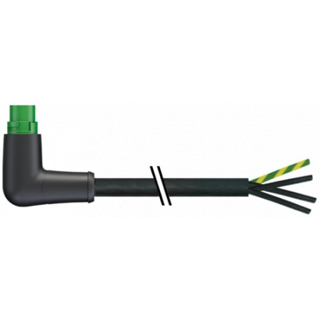 7000-P8211-P710500 - 7000-P8211-P710500 MURRELEKTRONIK MQ15 male 90° with cable 600V AC type 3PVC 4x1.5 bk UL/CSA 5m
