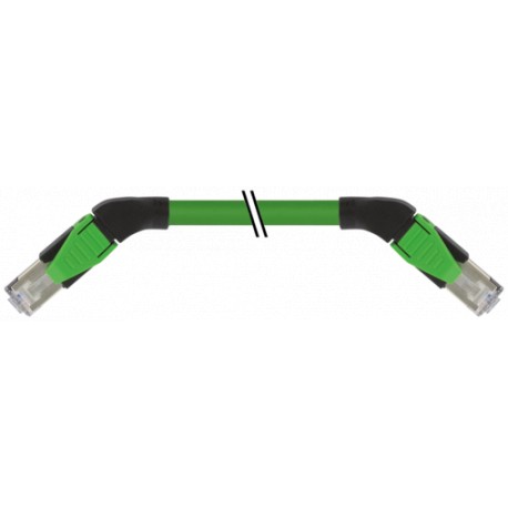 7000-74561-7960500 - 7000-74561-7960500 MURRELEKTRONIK RJ45 male 45°left /RJ45 male 45°right shielded EN PUR AWG22 shielded gn UL..