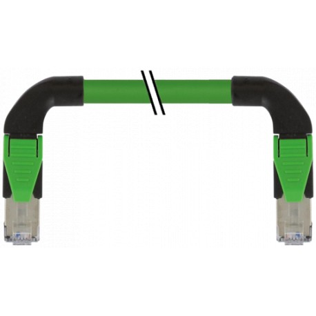 7000-74569-7960060 - 7000-74569-7960060 MURRELEKTRONIK RJ45 male 90°left /RJ45 male 90°right shielded ENPUR 2x2xAWG22 shielded gn..