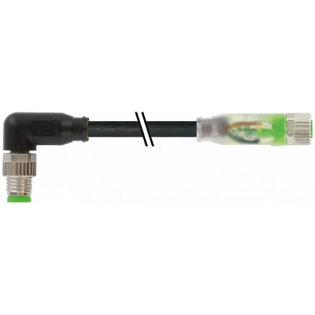 7000-88062-6300150 - 7000-88062-6300150 MURRELEKTRONIK M8 male 90° / M8 female 0° LED PUR-OB 3x0,25 black UL,CSA+drag chain 1,5m