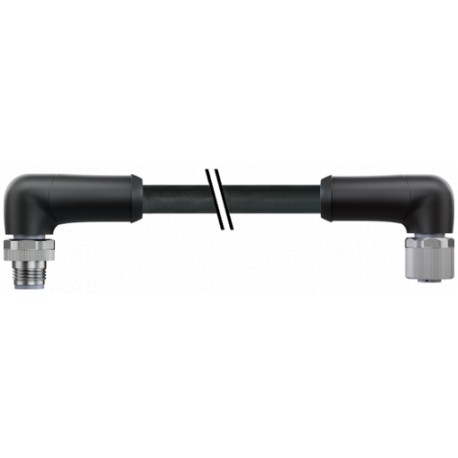 7000-P4271-P041500 - 7000-P4271-P041500 MURRELEKTRONIK M12 Power L-coded 5pol. male 90° / female 90° PUR 5x1.5 bk UL/CSA+drag cha..