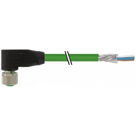 7000-15571-8310100 - 7000-15571-8310100 MURRELEKTRONIK M12 female 90° shielded Y-cod. with cable, Hybrid PUR AWG20/26 shielded gn..
