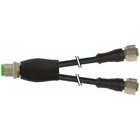7000-40701-6230800 - 7000-40701-6230800 MURRELEKTRONIK M12 male Y-distributor / M12 female 0° PUR 3x0.34 bk UL/CSA 8m
