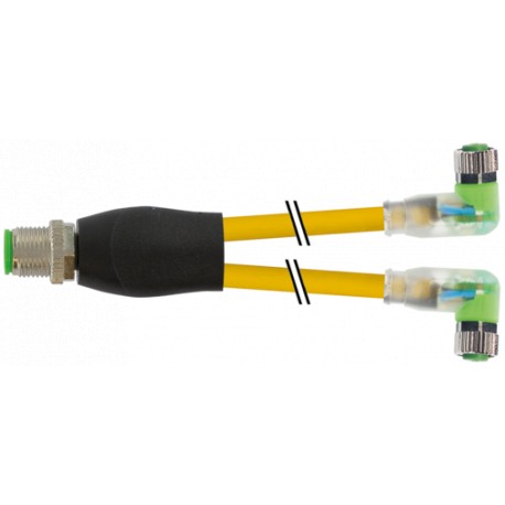 7000-40861-0100200 - 7000-40861-0100200 MURRELEKTRONIK M12 Y-distributor / M8 female 90° LED PVC 3x0.25 ye UL/CSA 2m