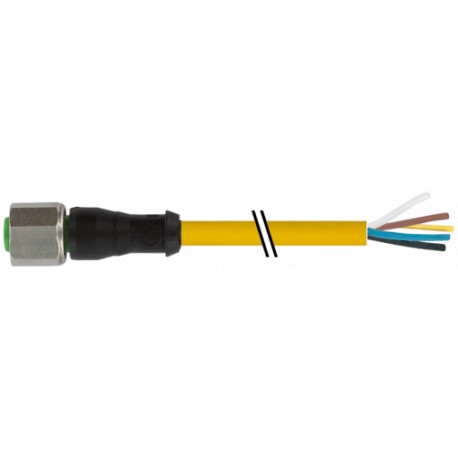 7002-12241-1260500 - 7002-12241-1260500 MURRELEKTRONIK M12 female 0° with cable V2A PUR 5x0.34 ye UL/CSA+drag chain 5m