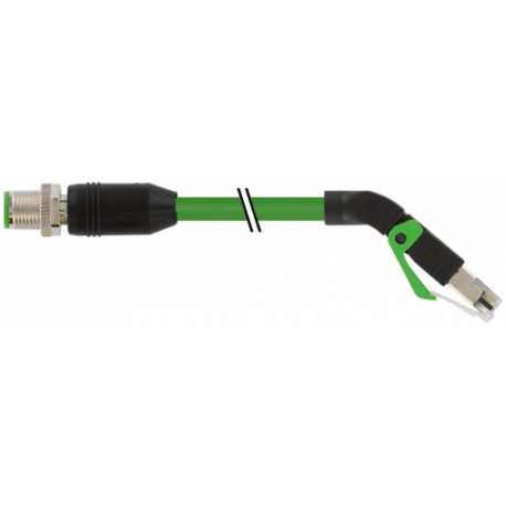 7000-44731-7940100 - 7000-44731-7940100 MURRELEKTRONIK M12 male 0° / RJ45, 45° down, shielded, EthernetPUR 2x2xAWG22 shielded gn ..
