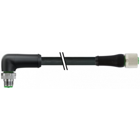 7000-P3261-P151000 - 7000-P3261-P151000 MURRELEKTRONIK M12 Power K-cod. 5pol. male 90° / female 0° PUR 5x1.5 bk UL/CSA+drag chain..