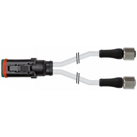 7972-77561-4280300 - 7972-77561-4280300 MURRELEKTRONIK Valve plug MDCY06-4s / 2x M12 female 0° XtremePUR 3x0.5 gy UL/CSA+drag cha..