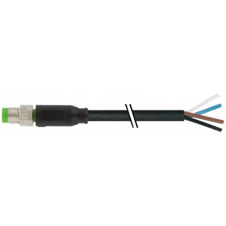 7000-08011-6313000 - 7000-08011-6313000 MURRELEKTRONIK M8 male 0° A-cod. with cablePUR 4x0.25 bk UL/CSA+drag ch. 30m