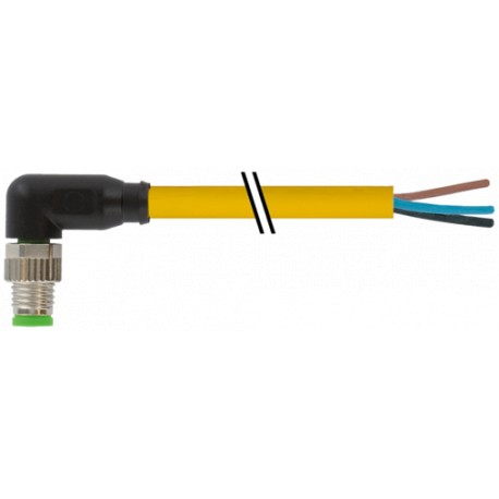7000-08021-0500200 - 7000-08021-0500200 MURRELEKTRONIK M8 male 90° A-cod. with cablePUR 3x0.25 ye UL/CSA+robot+drag ch. 2m