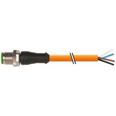 7000-12021-8460100 - 7000-12021-8460100 MURRELEKTRONIK M12 male 0° A-cod. with cablePUR 4x0.34 or UL/CSA+robot+drag ch. 1m