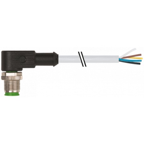 7000-12121-2350030 - 7000-12121-2350030 MURRELEKTRONIK M12 male 90° A-cod. with cablePUR 5x0.34 gy UL/CSA+drag ch. 0.3m