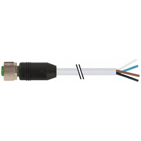 7000-12221-8620080 - 7000-12221-8620080 MURRELEKTRONIK M12 female 0° A-cod. with cablePUR 4x0.75 gy UL/CSA+drag ch. 0.8m