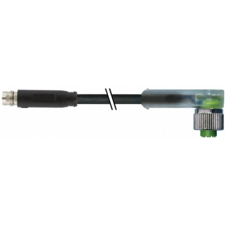 7000-88401-6300150 - 7000-88401-6300150 MURRELEKTRONIK M8 male 0° snap-in/M12 fem. 90° A-cod.screw-in LEDPUR 3x0.25 bk UL/CSA+dra..