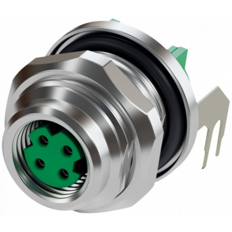 7000-R1224-12D2100 - 7000-R1224-12D2100 MURRELEKTRONIK M8 female receptable 90° A-cod. rear4-pol., PCB pin, shielded