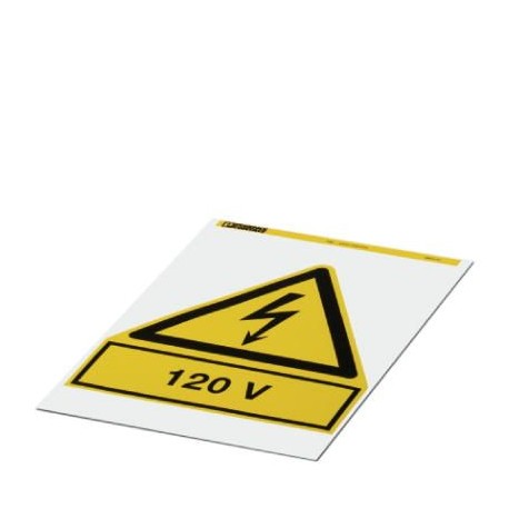 PML-W204 (200X200) - PML-W204 (200X200) 0830447 PHOENIX CONTACT Warning label, Sheet, yellow, labeled: Lightning flash and print:..