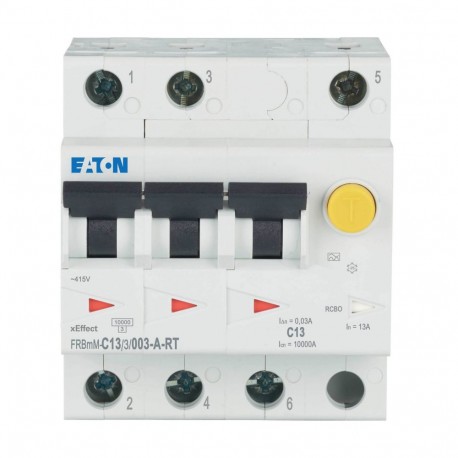 FRBMM-C13/3/003-A-RT - FRBMM-C13/3/003-A-RT 305159 Y7-305159 EATON ELECTRIC Combined Int. FRBMM, 13A, 30mA, C-Curve, 3p, Class A Ri..