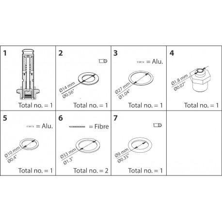 032F2325 - 032F2325 DANFOSS REFRIGERATION Repair kit, EVM NO.