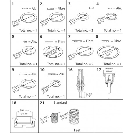 027F0638 - 027F0638 DANFOSS REFRIGERATION PMFL 200 Overhaul kit