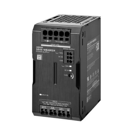 S8VK-WB48024 - S8VK-WB48024 S8VK7052R 699601 OMRON Three-phase power supply, 400 VAC, 480 W, 24 VDC, 20 A, DIN rail mount