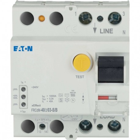 FRCdM-40/2/03-S/B - FRCdM-40/2/03-S/B 302636 Y7-302636 EATON ELECTRIC Residual current circuit breaker 2P 40A