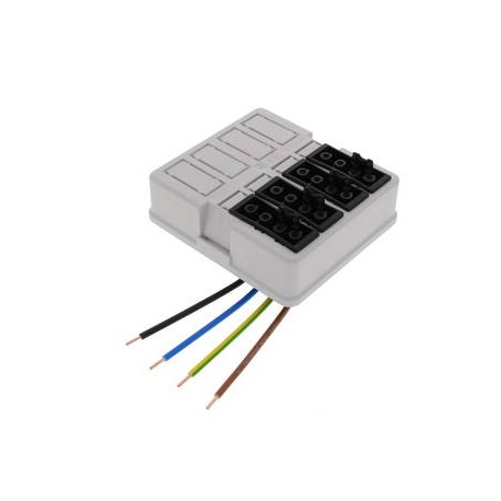 WHK 608SD 4x4p - WHK 608SD 4x4p 10106026 WISKA WHK cover with 4 wired 4P connectors, RAL 7035, IP20, 108x98x44mm