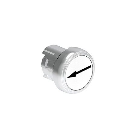 LPSB1148 - LPSB1148 LOVATO White Metal Pushbutton with left arrow symbol.