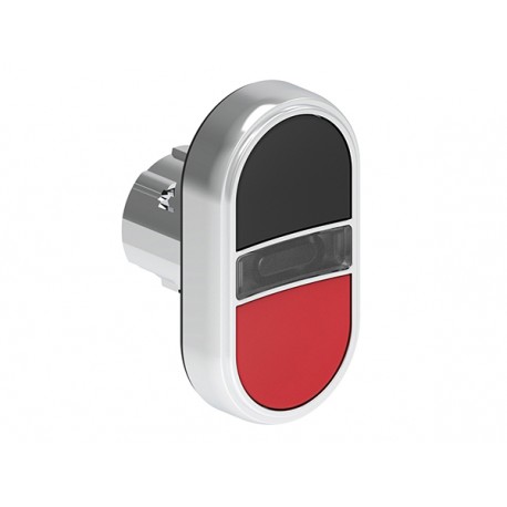 LPSBL7112 - LPSBL7112 LOVATO Double Metallic Luminous Pushbutton with 2 standard pushbuttons Black/Red