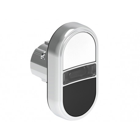 LPSBL7114 - LPSBL7114 LOVATO Double Metallic Luminous Pushbutton with 2 white/black flush pushbuttons