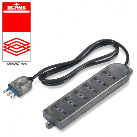 999.10225CF - 999.10225CF SCAME 6 OUTLET SOCKET BLISTER PACKED