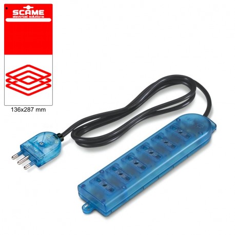 999.10225CT - 999.10225CT SCAME 6 OUTLET SOCKET BLISTER PACKED