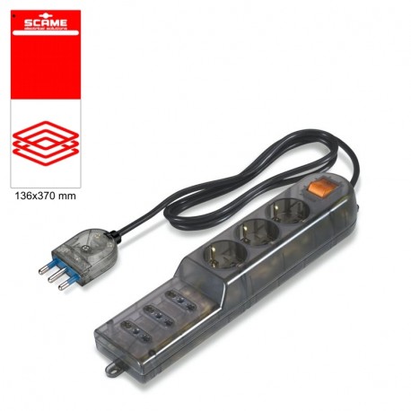 999.10230CF - 999.10230CF SCAME 6 OUTLET SOCKET BLISTER PACKED