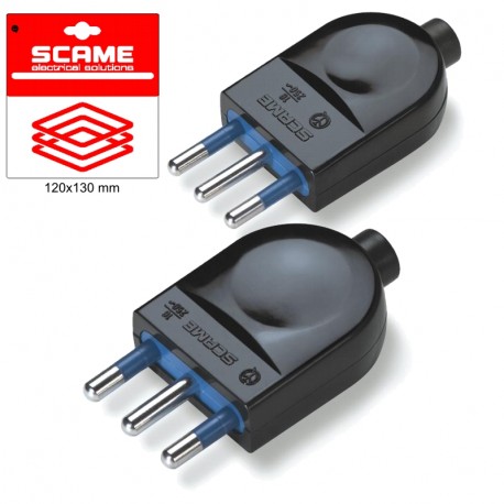 999.12318N - 999.12318N SCAME BLUELINE PLUG/SOCKET 2P+E 10A BL.PACKED