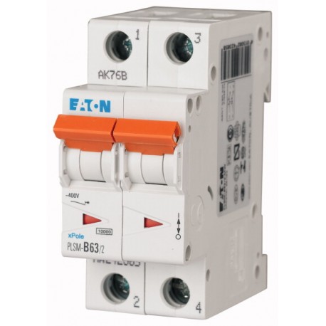 PLSM-D63/2-MW - PLSM-D63/2-MW 113099 Y7-113099 EATON ELECTRIC Over current switch, 63A, 2p, type D characteristic
