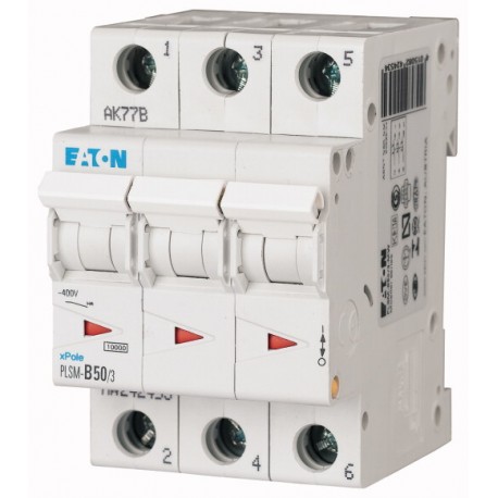 PLSM-D50/3-MW - PLSM-D50/3-MW 113152 Y7-113152 EATON ELECTRIC Over current switch, 50A, 3p, type D characteristic