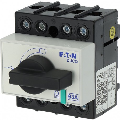 DCM-63/4 - DCM-63/4 1314006 Y8-1314006 EATON ELECTRIC Switch-disconnector, 4 pole, 63 A, With black rotary handle and d..