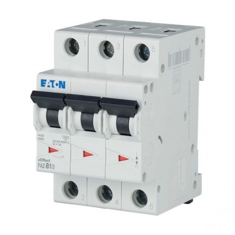 FAZ-B1/3 - FAZ-B1/3 278832 Y7-278832 EATON ELECTRIC Miniature circuit breaker (MCB), 1A, 3p, type B characteristic
