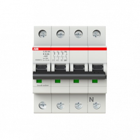 2CDS253103R0157 - 2CDS253103R0157 ABB Miniature Circuit Breaker S200 4P K 0.5 A