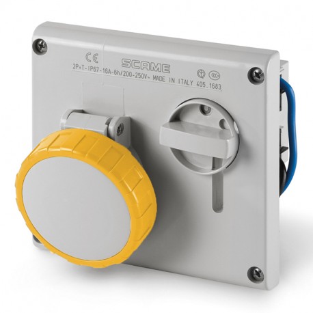 405.1670 - 405.1670 SCAME INTERLOCKED SOCKET 2P+E IP67 16A 4h
