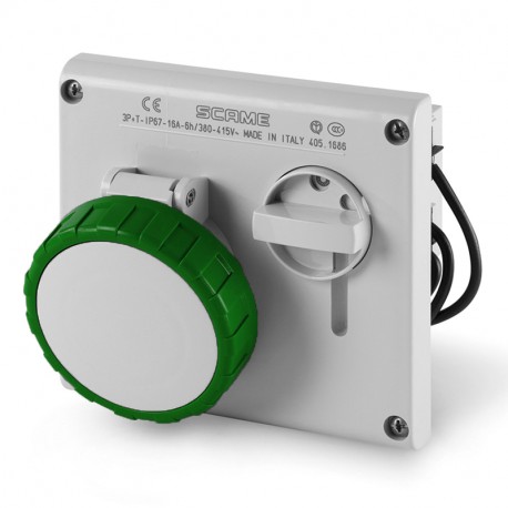 405.16862 - 405.16862 SCAME INTERLOCKED SOCKET 3P+E IP67 16A 2h 50V