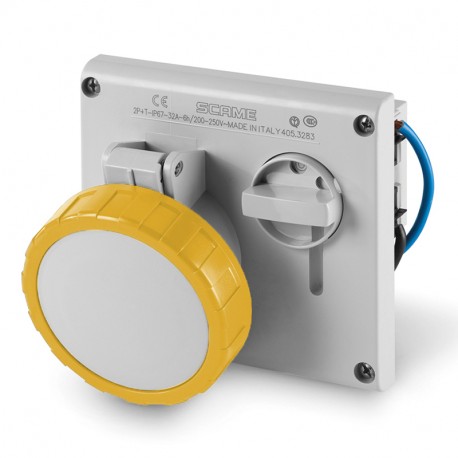 405.3270 - 405.3270 SCAME INTERLOCKED SOCKET 2P+E IP67 32A 4h