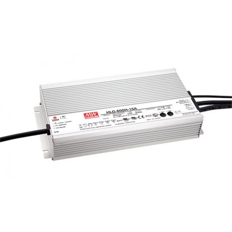 HLG-600H-12A - HLG-600H-12A MEANWELL AC-DC Single output LED driver Mix mode (CV+CC) with built-in PFC, Output 12VDC / 40A,..
