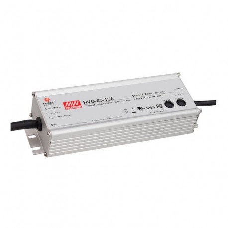 HVG-65-54D - HVG-65-54D MEANWELL AC-DC Single output LED driver Mix mode (CV+CC), Output 1210mA. 65,3W, 32,4-54V. Smart D..